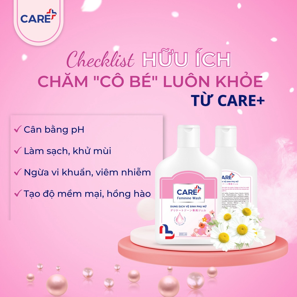 Dung Dịch Vệ Sinh Phụ Nữ Care+ Feminine Wash Công Nghệ Nhật Bản 200ml – TẶNG KÈM QUẦN LÓT