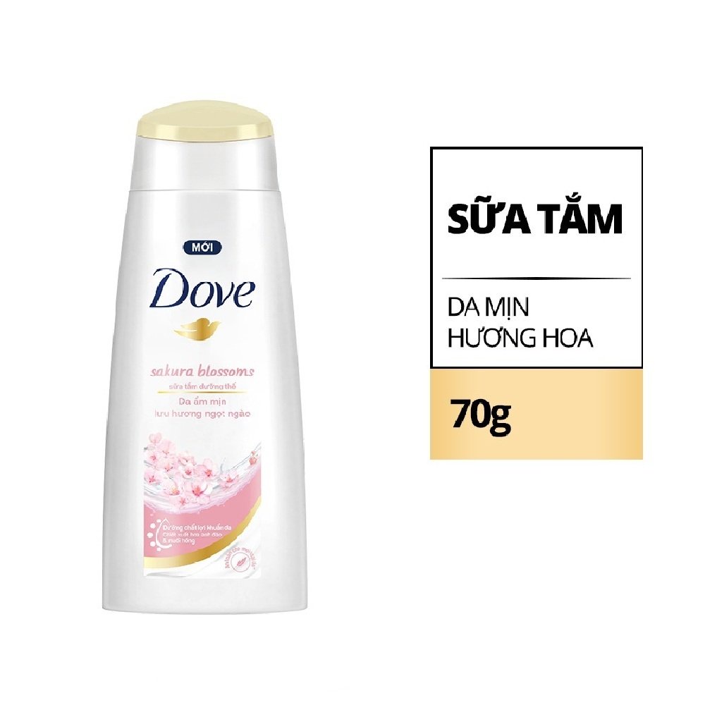 Sữa tắm dưỡng thể Dove dưỡng ẩm chuyên sâu 70g/ da mịn hương hoa 70g