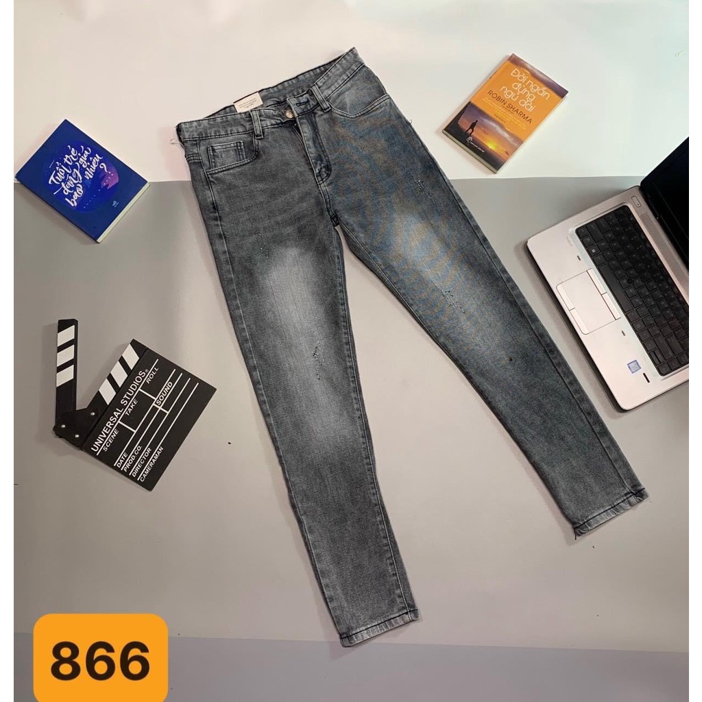 Quần jean nam xám ống slim fit màu hot 2022 nhà Ngọc Vệ Fashion