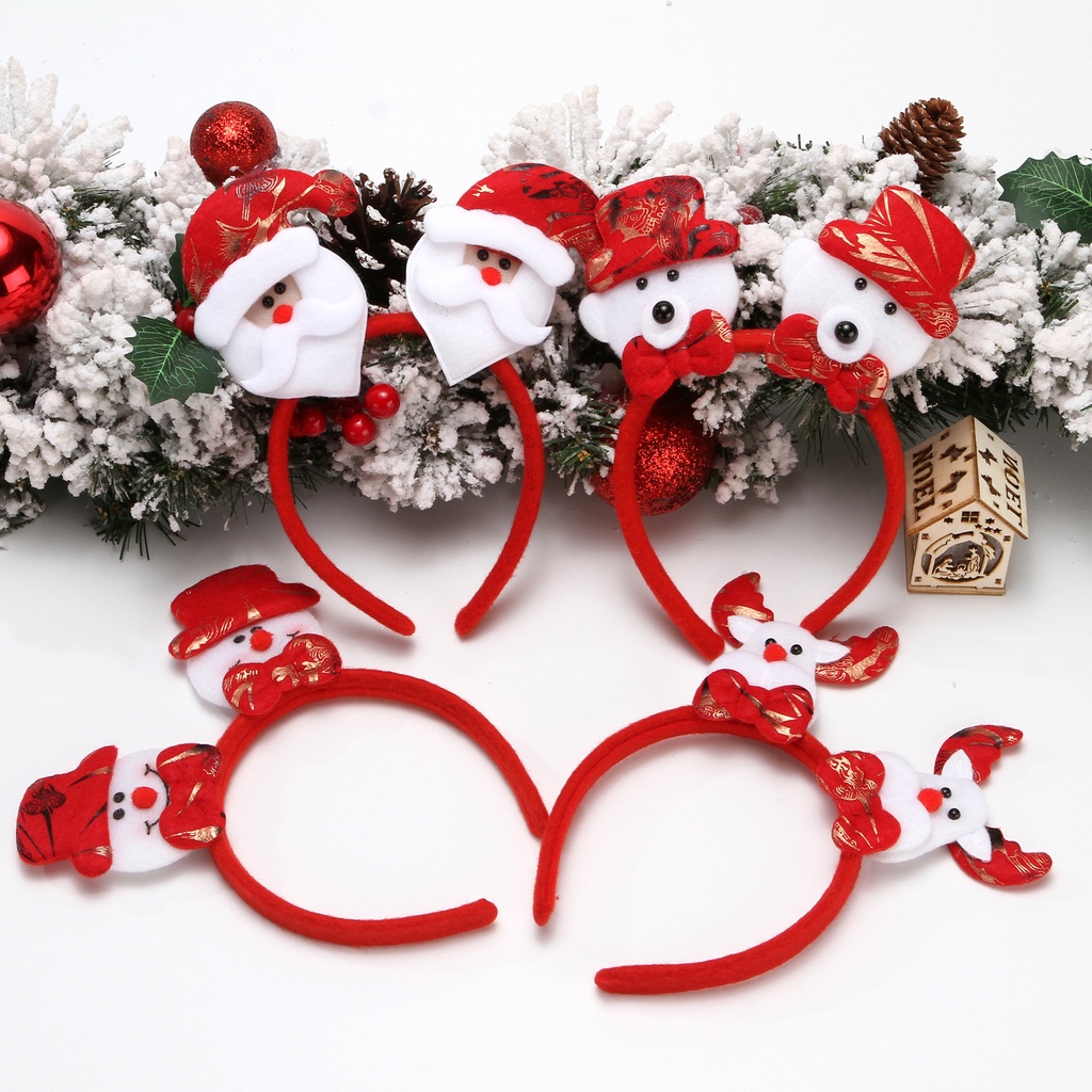 Cài tóc hoạ tiết noel có đèn led xinh xắn dễ thương, cài tóc còn thỏ có đèn