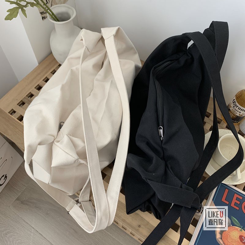 Túi Đeo Chéo Canvas Cỡ Lớn Thời Trang Năng Động Cho Nữ