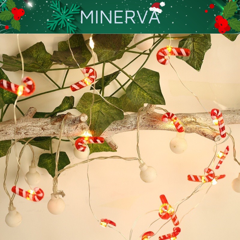 Đèn led đom đóm 20 bóng hình Ông già noel trang trí decor giáng sinh lung linh