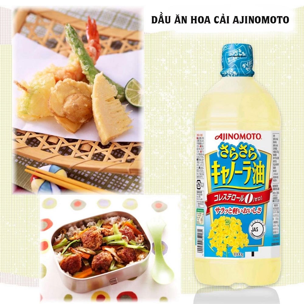 Dầu ăn hoa cải ajinomoto nhật bản chiết xuất hoa cải nguyên chất 1000g - ảnh sản phẩm 4