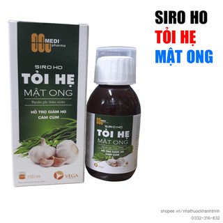 Siro ho tỏi hẹ mật ong medipharma, chai 100ml