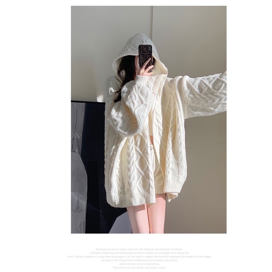 ÁO HOODIE ZIP LEN DÁNG RỘNG