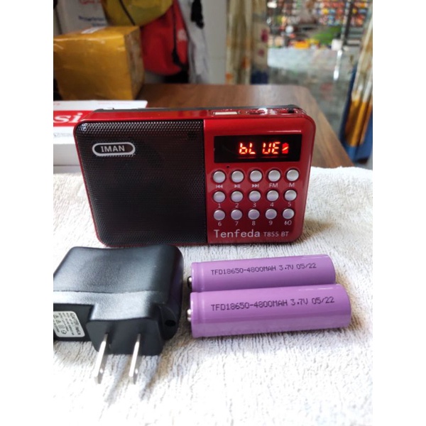 Máy-Loa-Đài,T855 +2Pin-Có Hỗ Trợ Bluetooth+ghi âm+Radio đài Fm.
