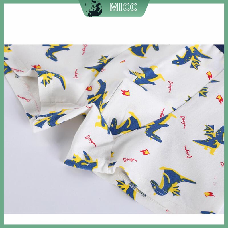 Hộp 4 Quần Lót Boxer In Họa Tiết Khủng Long Hoạt Hình Thoải Mái Cho Bé Trai 1-13 Tuổi