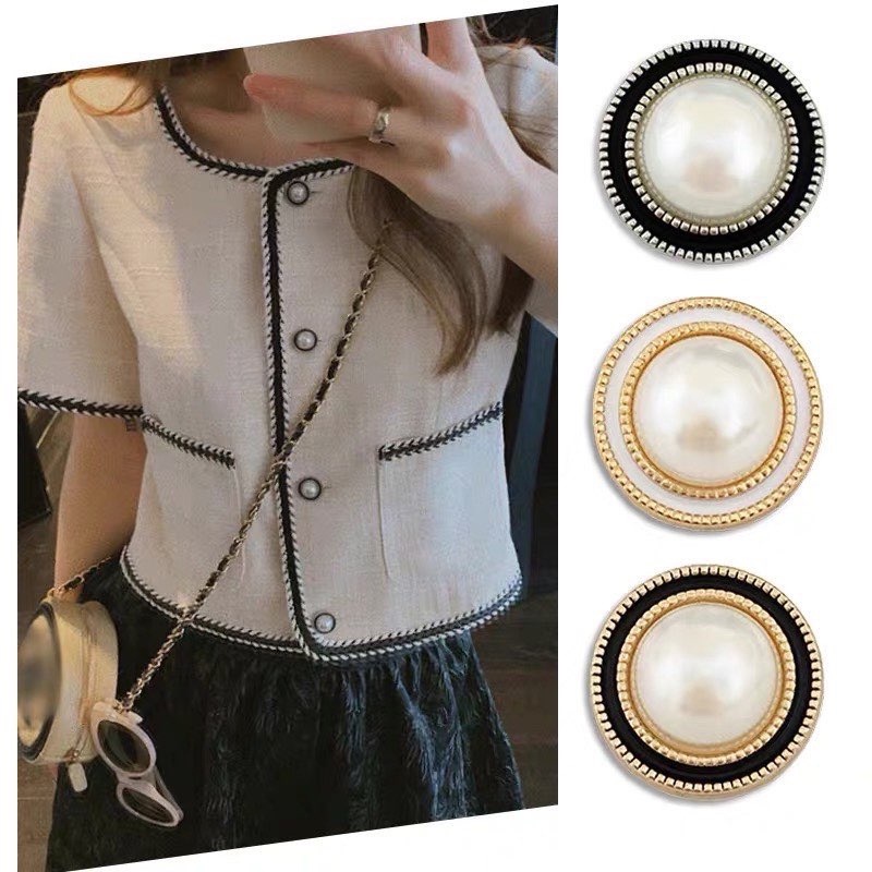 Set 10 NÚT CƯỜM có 2 màu 4 size 1.5cm, 1.8cm, 2cm, nút áo dạ, khuy áo hình tròn, cúc áo