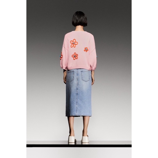 Made in Morocco - Áo lenZARA dài tay thêu hoa YO60