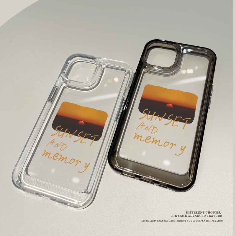 Ốp Điện Thoại DecoPhone Acrylic tpu acrylic Trong Suốt Hình Hoàng Hôn Cho iphone 6s 7 8 plus x xs xr 11 12 13 14 15 max pro