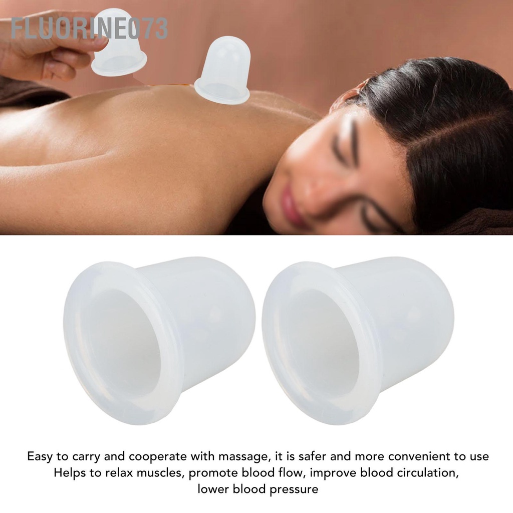 Fluorine073 2 cái Bộ giác hơi silicone trong suốt Thư giãn cơ bắp trị liệu cho Massage toàn thân trên khuôn mặt
