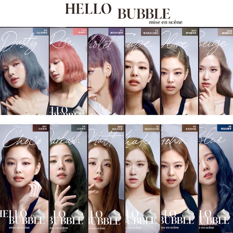 THUỐC GỘI NHUỘM TÓC DẠNG BỌT HELLO BUBBLE MISE EN SCENE