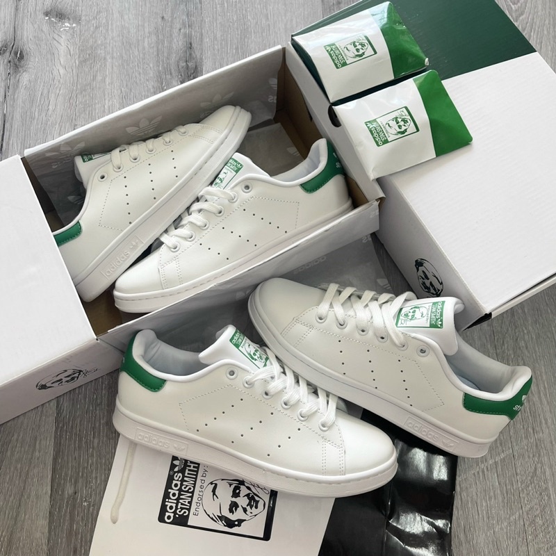 Giày ADIDAS_ STANSMITH GÓT XANH kiểu dáng basic cực bền theo thời gian,full phụ kiệm y hình tặng kèm tất+box bảo vệ giày