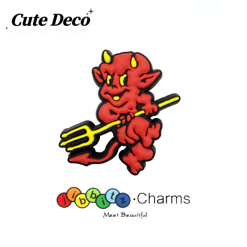 [Deco] Phụ Kiện Nút Giày Crocs / Giày Bằng Nhựa Resin Dễ Thương (2 Loại) Trophy / Devil / Charm Button Jibbitz Croc