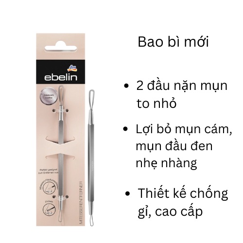 Cây nặn mụn đầu đen cao caasop, không gỉ Ebelin 2 đầu to nhỏ - Shop Melyca