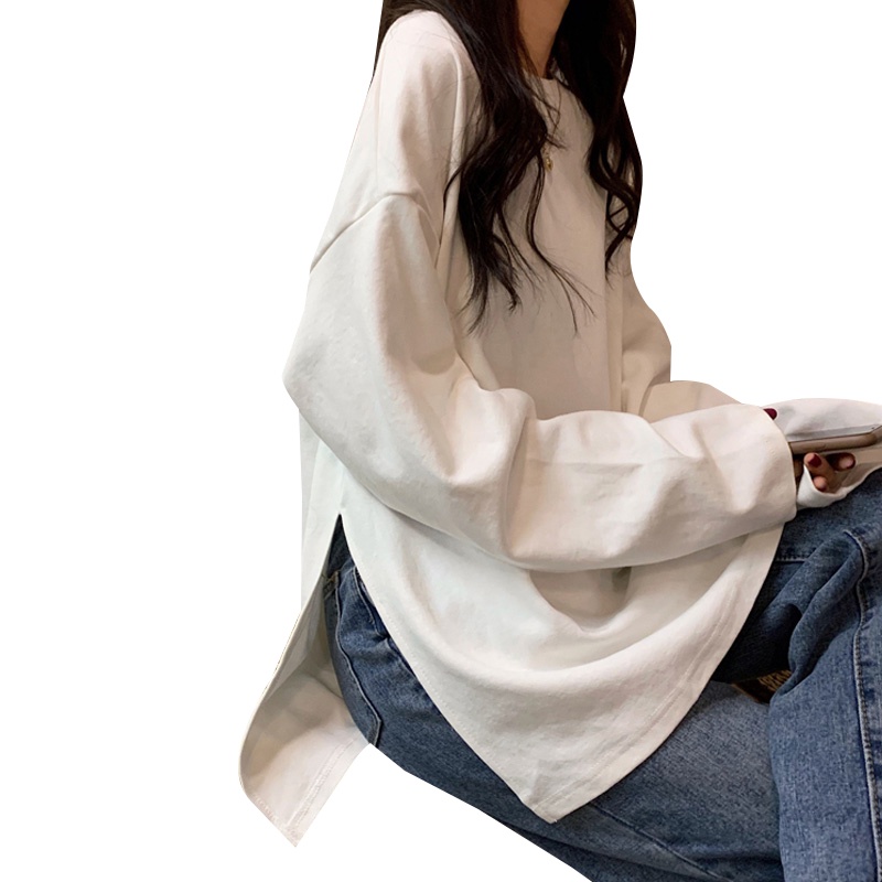 NRVP Áo Thun Nữ Dài Tay Dáng Rộng In Hình Phong Cách Hàn Quốc Kiểu Mới