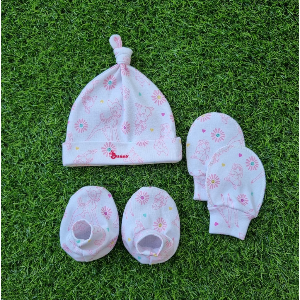 Set Mũ Vớ Bunny⚡️FREE SHIP⚡️Combo 3 Sản Phẩm Bunny Mũ Vớ Tay Vớ Chân Cho Bé Sơ Sinh Dùng Che Thóp Và Giữ Ấm Chân Tay Bé
