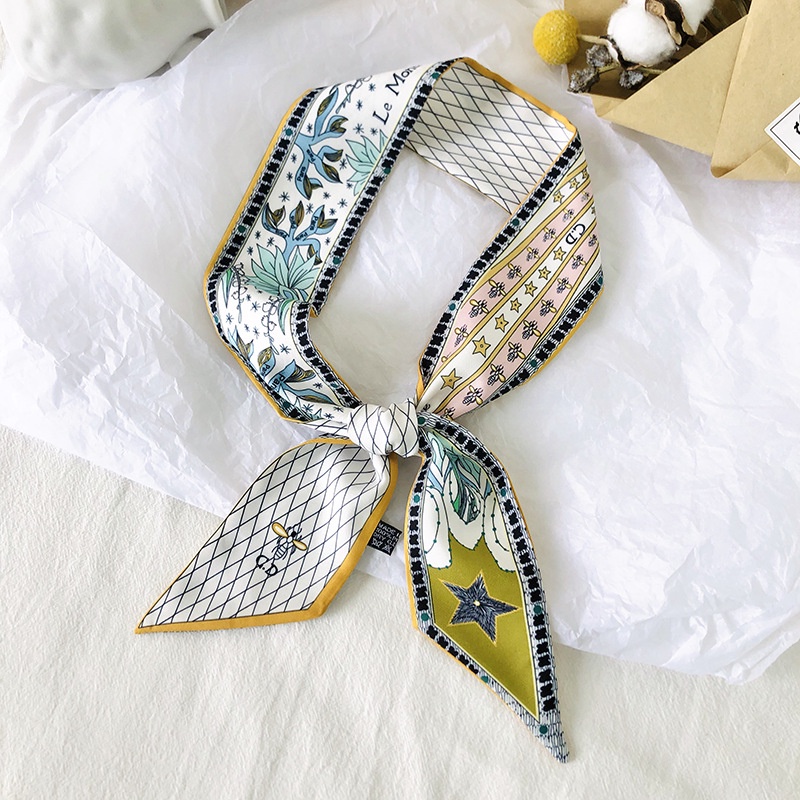 Khăn Quàng Cổ / Túi Xách Bằng Lụa Satin Thắt Nơ Thời Trang