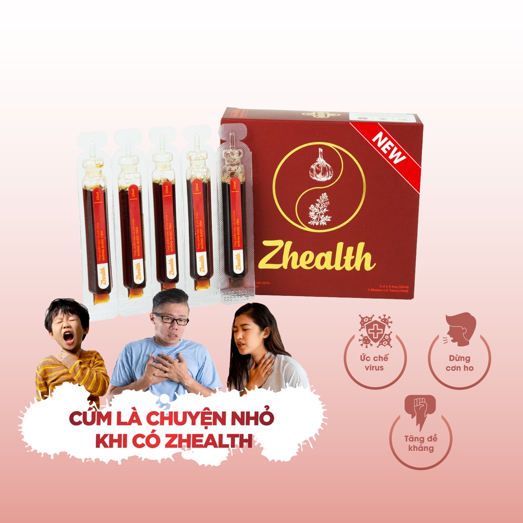 ZHE-Siro Zhealth Zlove- Giảm Ho, Đờm, Đau Rát Họng, Viêm Họng, Viêm Amidan, Viêm Đường Hô Hấp Cấp (Hộp 10 ống)