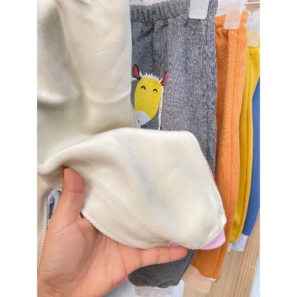 Quần dài tăm nhung lót lông mông thú size 6-12kg cho bé