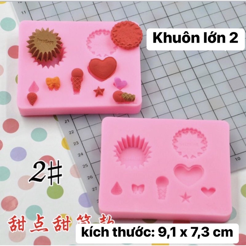 Khuôn silicone làm bánh đất sét mini, khuôn cupcake ốc quế