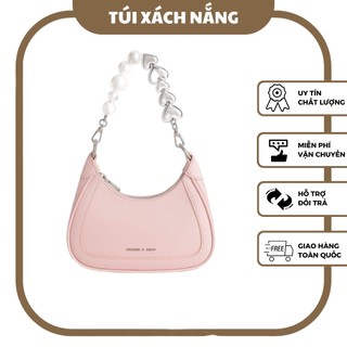 Túi xách da siêu đẹp túi kẹp nách cnk túi dáng bầu tim màu hồng túi xách nắng - e19