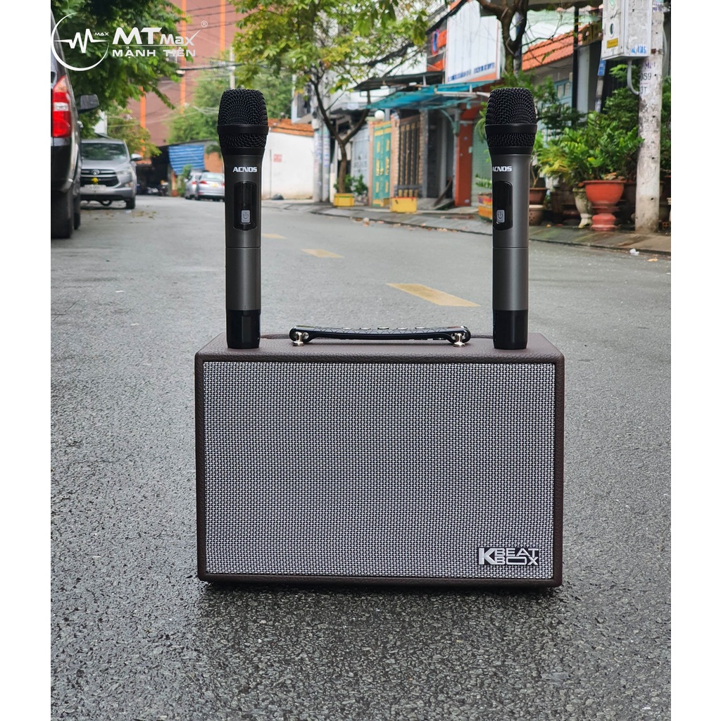 Loa xách tay karaoke Acnos CS160 công suất max đỉnh đạt 300W tặng kèm 2 micro không dây phù hợp dã ngoại đi du lịch