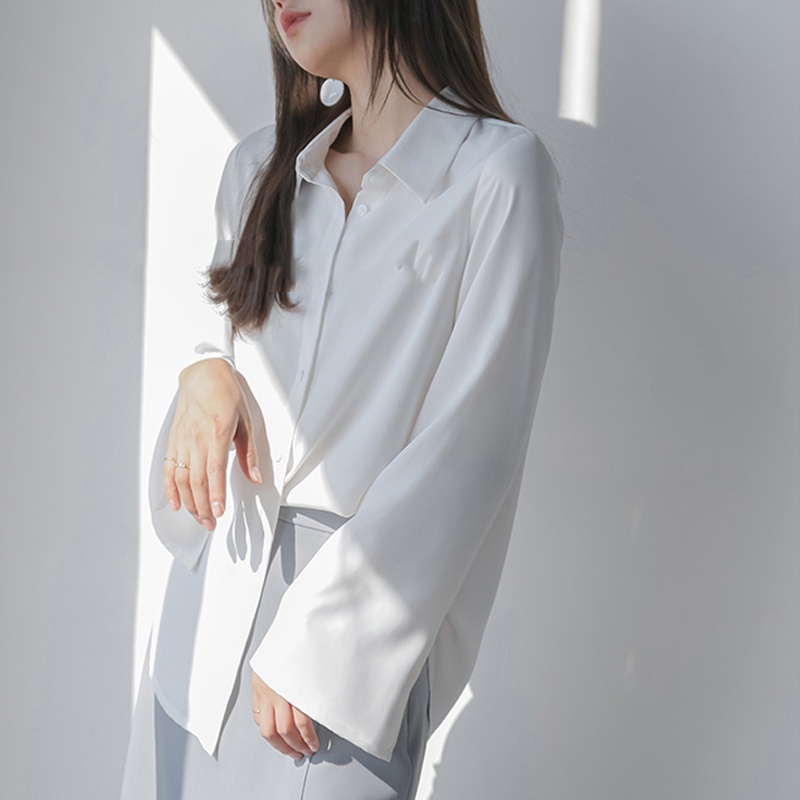 Áo Sơ Mi Vải Voan Tay Dài Dáng Rộng Thời Trang Mùa Thu Cho Nữ
