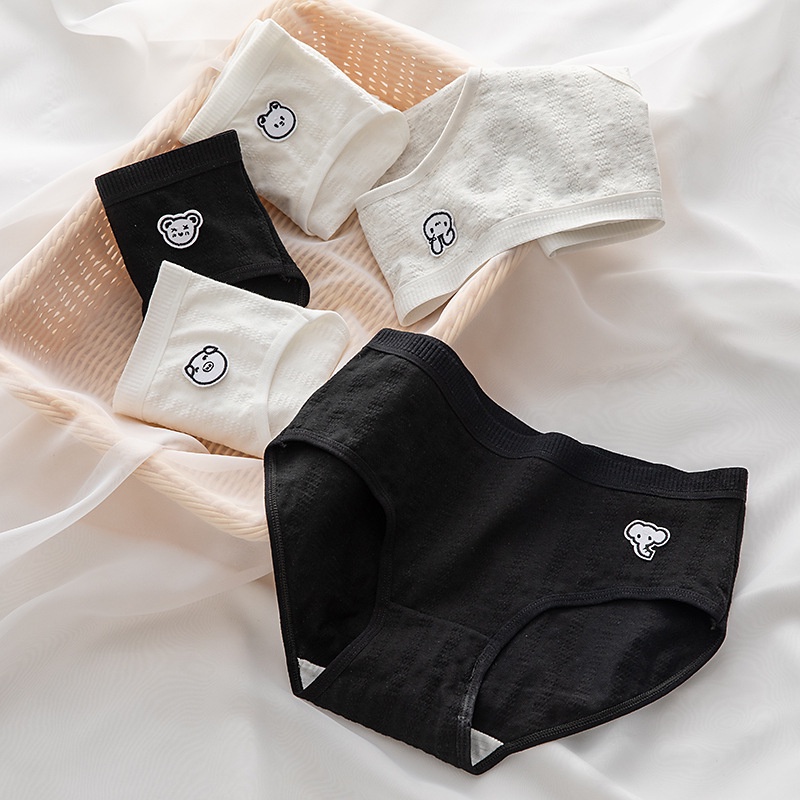 Combo 3 quần lót cotton màu trắng đen basic dành cho nữ UN19