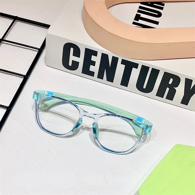 Mắt Kính Chống Ánh Sáng Xanh Gọng Tròn Bằng Silicone Thời Trang Mới Cho Bé