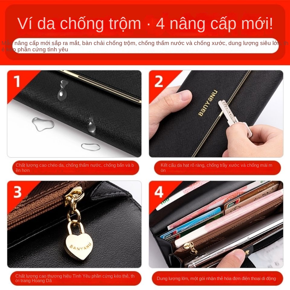 Ví Da Dài Đa Năng Chất Lượng Cao Thời Trang Cho Nữ