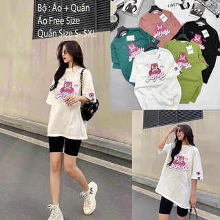 Set Bộ Áo Thun Rộng Và Quần Legging Ngố , Bộ Áo Thun Phối Quần Legging Siêu Xinh Shop YUNA
