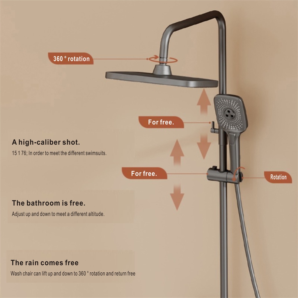 Vòi hoa sen vòi sen Vòi tắm màu đen Nước mưa thiết lập điểm cuối cùng cùng cùng với kho chứa phòng tắm hoà hợp phòng tắm