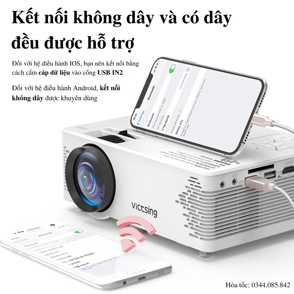 Máy chiếu Mini KAW-K650 Plus, Máy Chiếu Mini Gia Đình tích hợp hệ điều hành Androi ngay trên máy