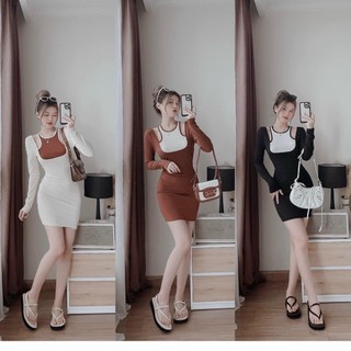 Đầm thời thượng Ôm Body Cổ Yếm Dáng Dài - Đầm Dài Tay Ôm Dáng Xịn Xò