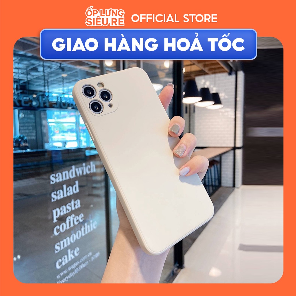 Ốp lưng cạnh vuông Samsung A20S/A13/A22/A53/J730/....viền bảo vệ camera trơn màu