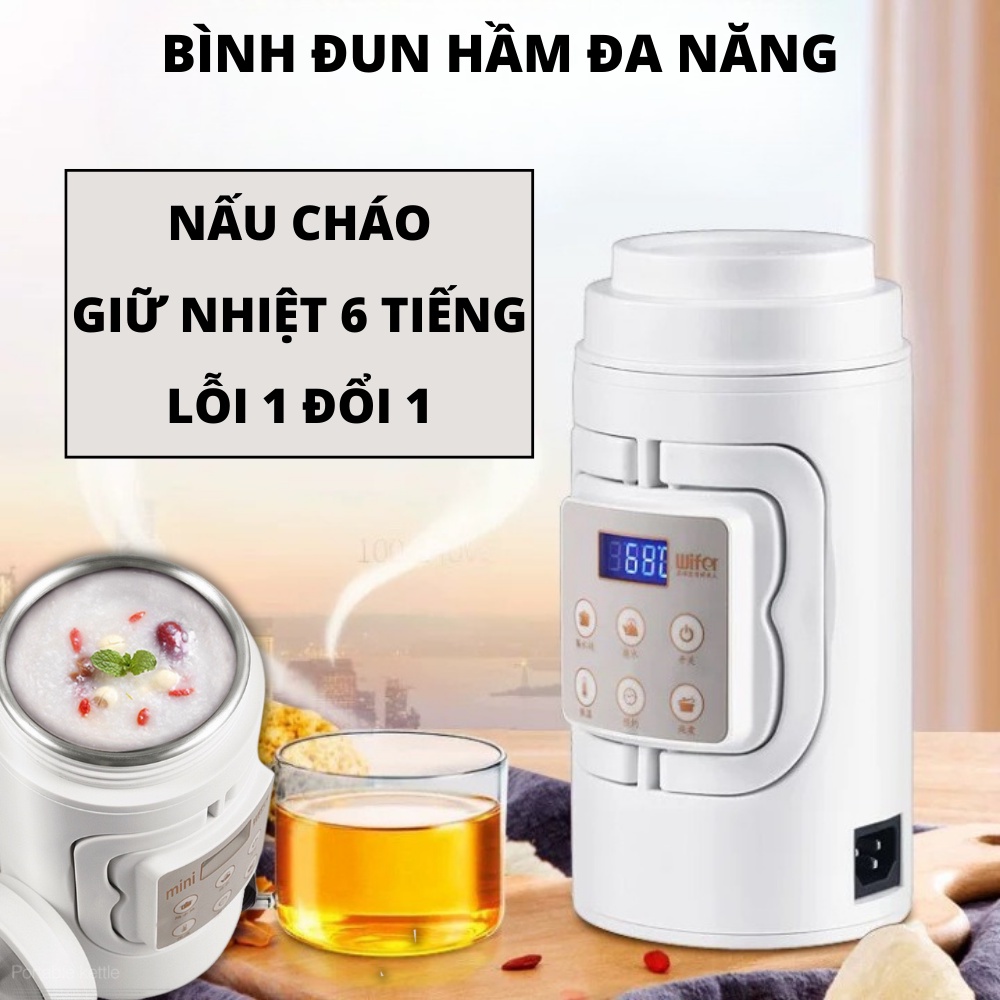 Bình Đun Nước Nóng Cách nhiệt, Bình Đựng Cháo, Ấm Giữ Nhiệt Cầm Tay Tiện Lợi Mang Đi Du Lịch