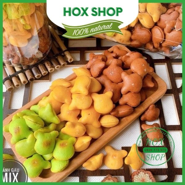 Bánh gấu nhân kem sữa mix 3 vị socola, kem béo và chùm ngây Hox shop