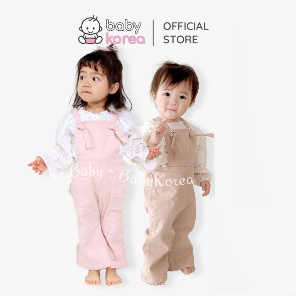 Quấn yếm hai dây bucket made in Korea ống loe vintage cho bé gái Hàn Quốc thời trang trẻ em BABYKOREA