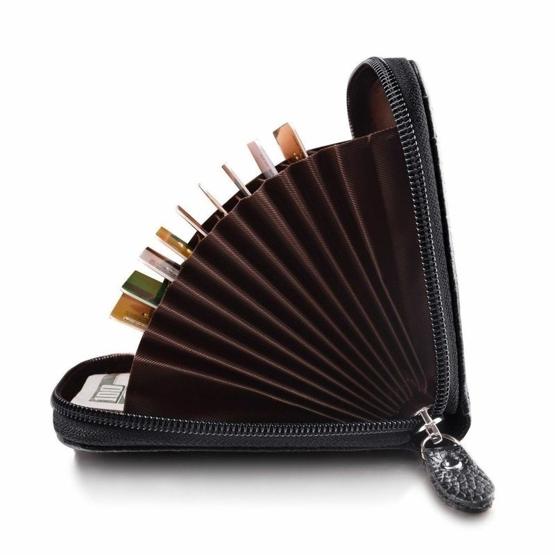 Ví Da Đựng Thẻ Tín Dụng / Danh Thiếp Có Khóa Kéo Cho Nam