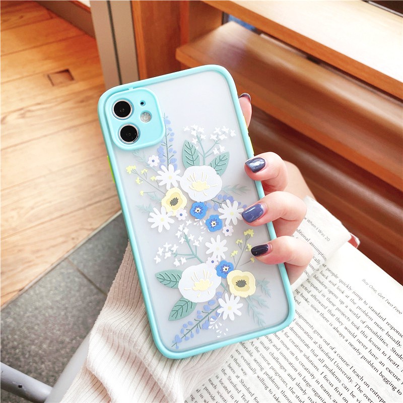 Ốp lưng nhám viền cao su Oppo A5s A7 A12 A54 4G A53 REALME C20 C11 2021