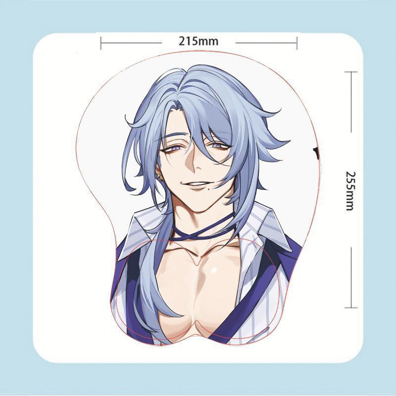 Miếng Lót Chuột Máy Tính 3D Bằng silicone Hình zhongli xiao diluc Keeya