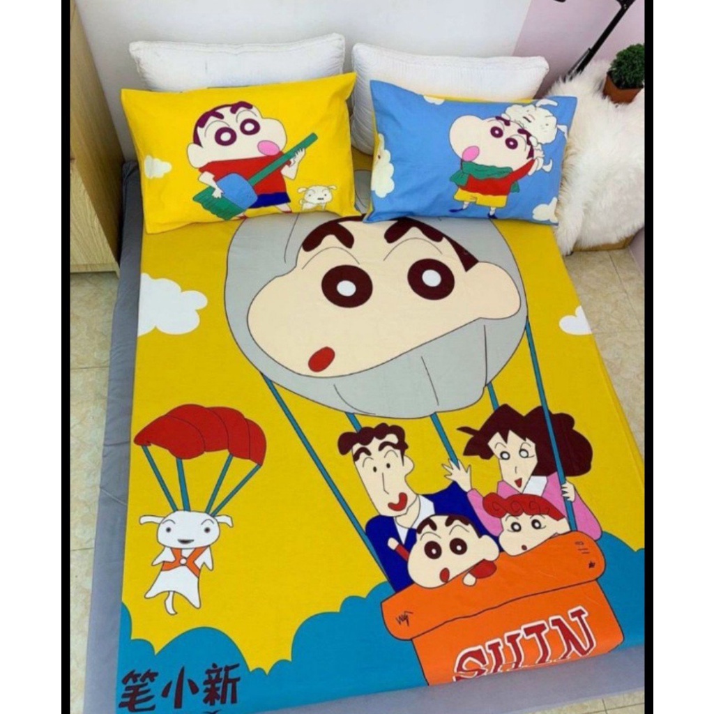 (Giá sỉ) ❣️ Tấm ga bọc giường cotton chống thấm tuyệt đối hoạ tiết hoạt hình Cushin ngộ nghĩnh | Drap chống nước cotton