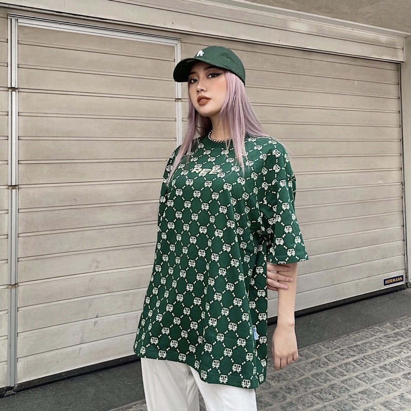 LOCAL BRAND REE - ÁO THUN DIAMOND MONOGRAM MÀU XANH