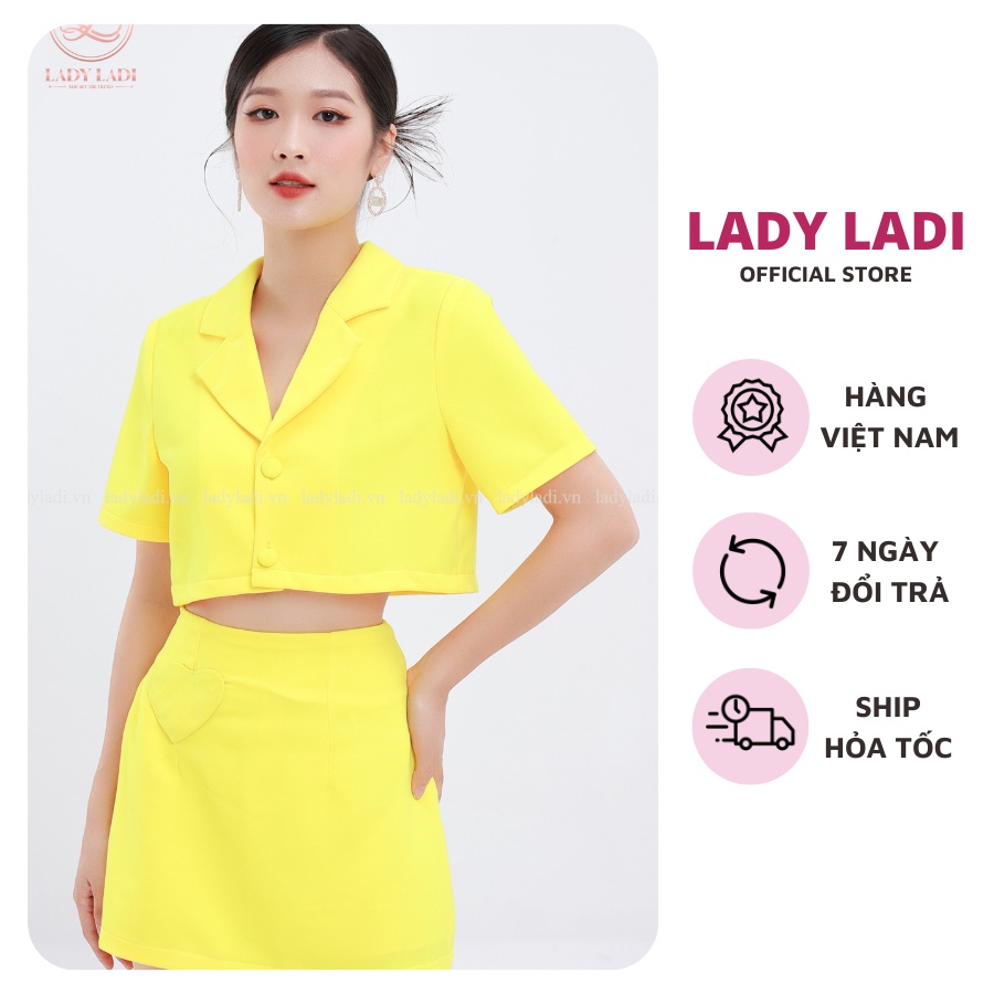 Chân váy chữ a LADI màu vàng pastel co giãn tốt CV011