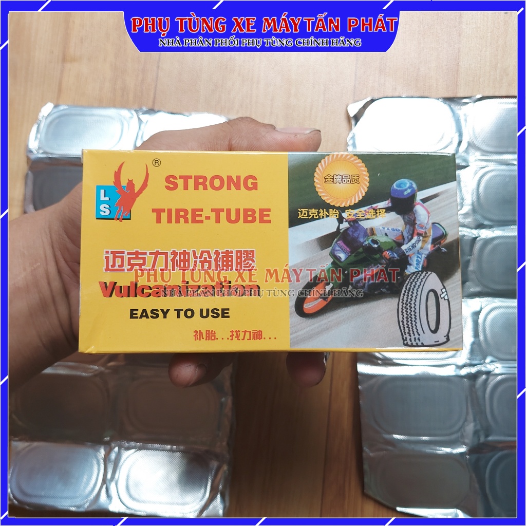 24 Miếng Lớn 50mm + Tuýp Keo Vá Ruột Xe Máy Xe Đạp Hiệu Zhongshan MICHEL Chemical