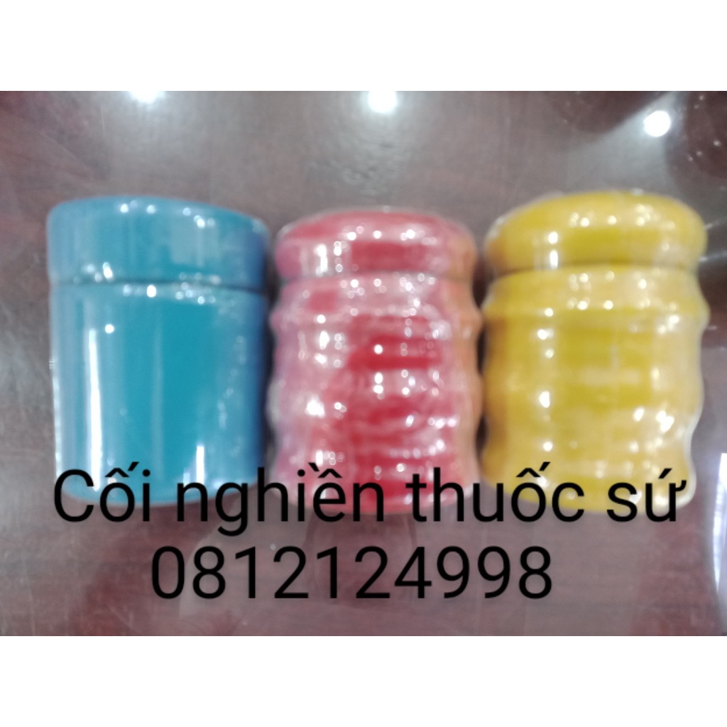 Dụng cụ nghiền thuốc bằng sứ Minh Long (giao màu ngẫu nhiên) hàng công ty siêu đẹp