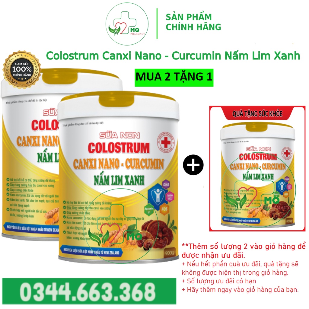 [Mua 2 tặng 1] Sữa non Colostrum Canxi Nano Curcumin Nấm Lim Xanh THÁI DƯƠNG 900g - Minh Quân Pharmacy