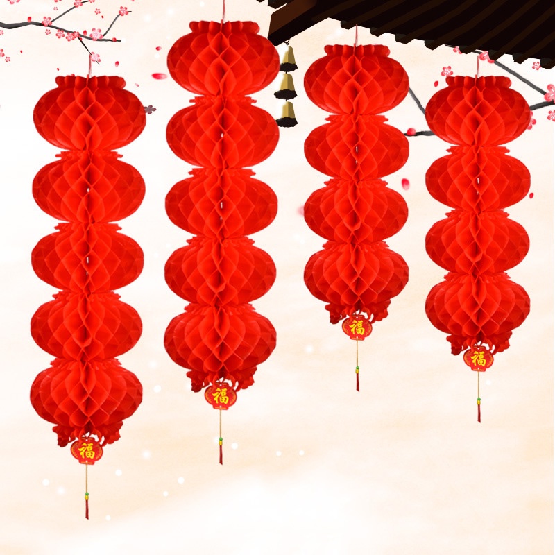 Lồng Đèn Giấy Tổ Ong Bằng Nhựa Chống Nước / Dầu Treo Trang Trí Nhà Cửa