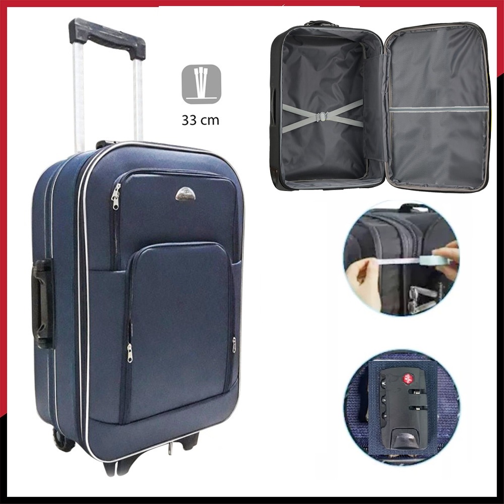 Vali Du Lịch Kéo Tay BI& TI xanh Nauy có nắp 22 Inch